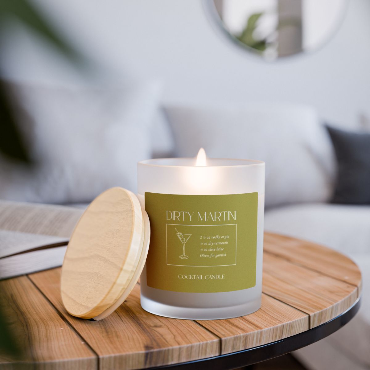 Dirty Martini Cocktail Candle